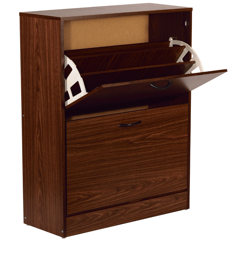 Sliding Shoe Rack In Chocolate Beech Finish by Mintwud by Mintwud Online Engineered Wood