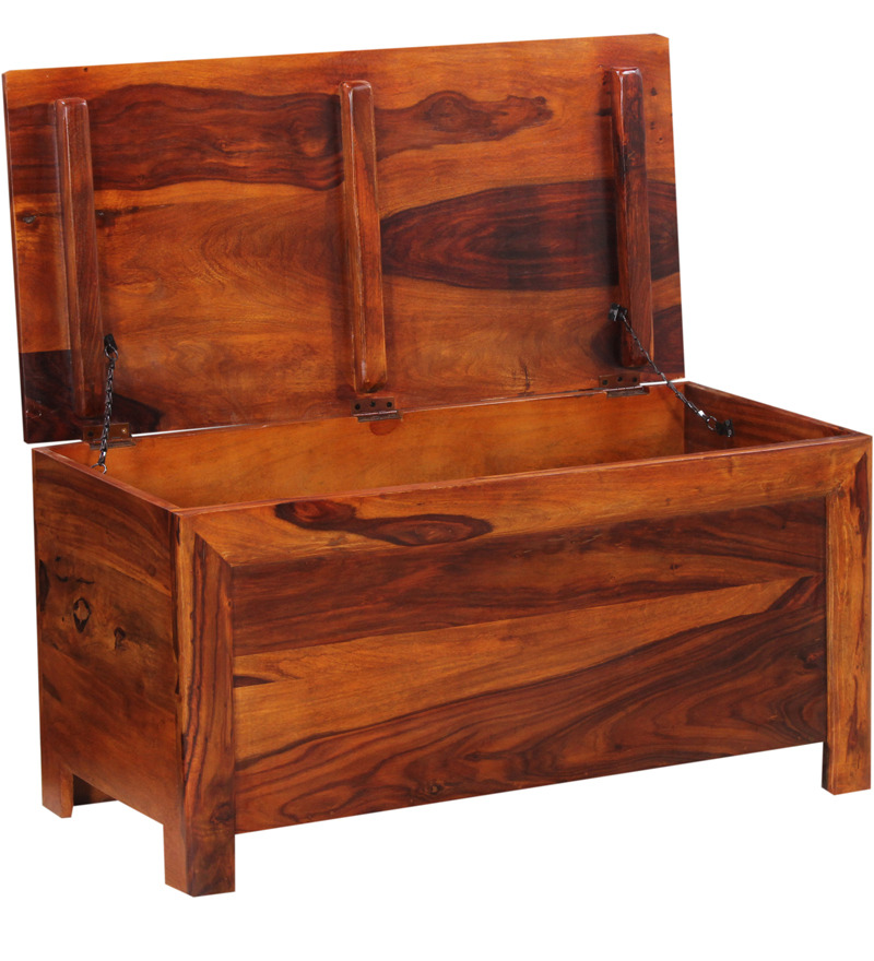 Tijuana Solid Wood Trunk Box in Honey Oak Finish by Woodsworth by