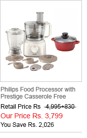 Philips Food Processor with Prestige Omega Casserole with Lid Free   