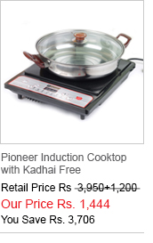 Pioneer German Glass Lid Induction cooktop with Kadhai Free  