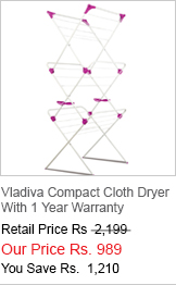 Vladiva Compact Cloth Dryer With 1 Year Warranty  