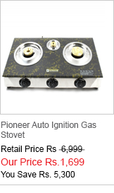 Pioneer Three Burner Auto Ignition Gas Oven with Japanese Piezo