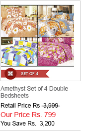 Amethyst Set of 4 Double Bedsheets