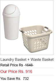 Sterilite Laundry Basket + Waste Basket Combo