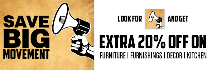 Big Save  Movement extra 20% off on Furniture, Furnishings, Decor, Kitchen