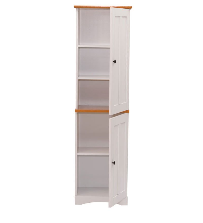 Buy Kenji Two Door Kitchen Cabinet in White and Cherry Finish by ...