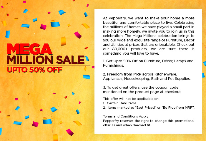 Pepperfry Mega Million Sale : Upto 50% OFF on Furniture